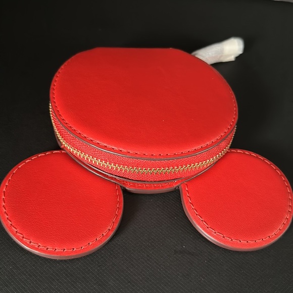 COACH X Disney Mickey Mouse Limited Edition Coin Purse Red Leather Ears Case NWT - Picture 10 of 10